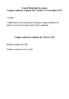 CR réunions du 6 octobre, 17 novembre et 2 février 2026